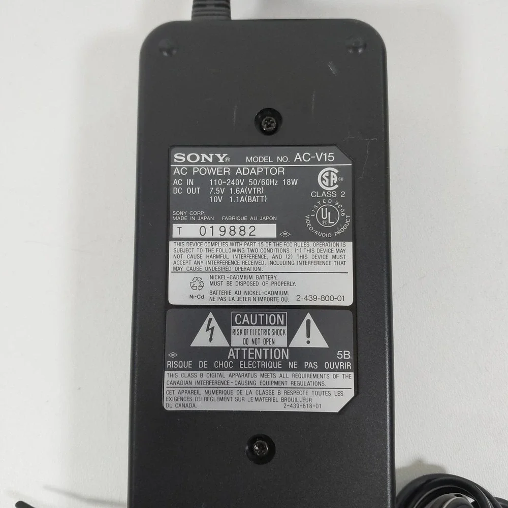 SONY AC-V15 AC Power Adapter/Battery Charger‎ for Handycam Camcorder